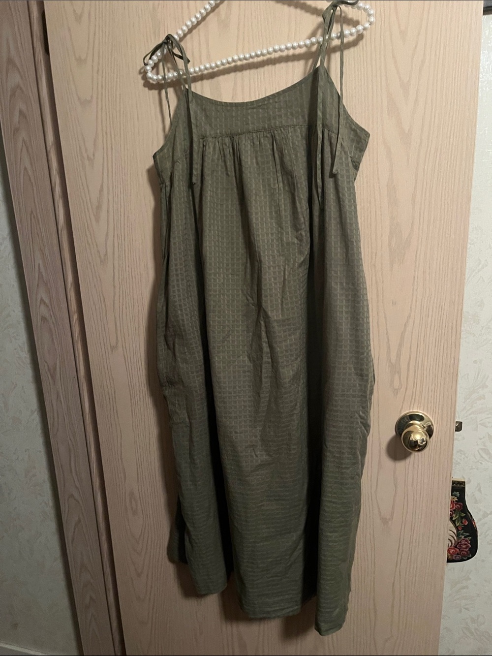 GAP Olive Green Maxi Dress with Tie Straps